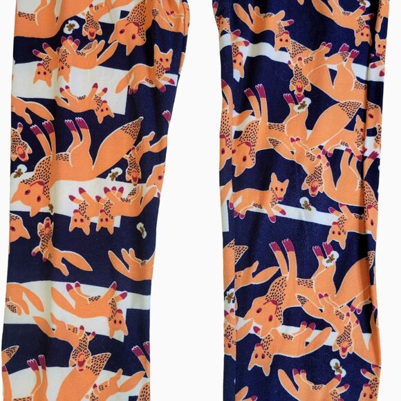 LuLaRoe Women's Leggings Bundle - 3 Pairs Fox, Hamburger & Hotdog Small SOFT - Picture 4 of 8